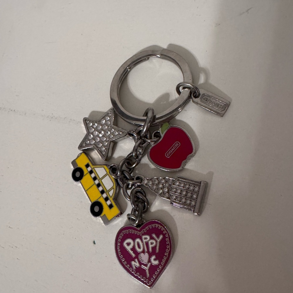 Coach Poppy New York City Travel Multi Mix Keyfob